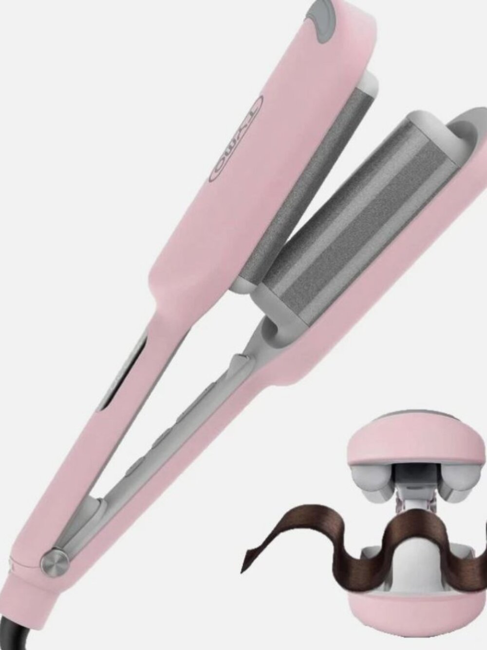 TYMO ROVY Wave Curling Iron Pink 3-Barrel Hair Waver Compact Open Box